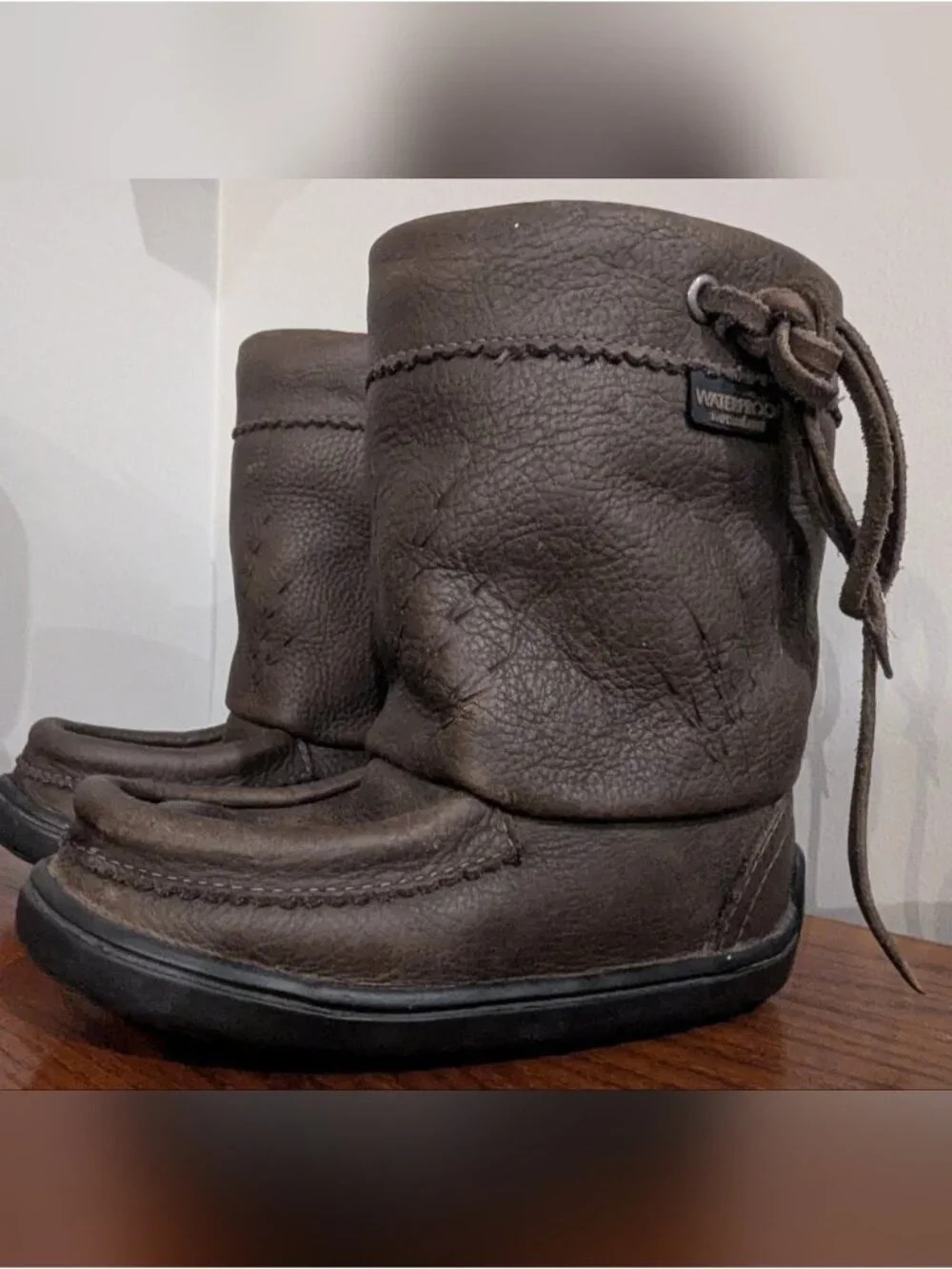 MANITOBAH Mukluks Gatherer kids waterproof boots, Brown cocoa, C 10
